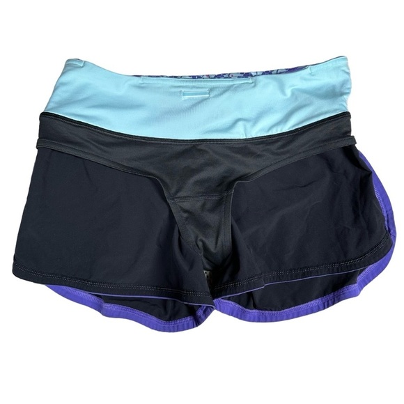Lululemon Groovy Luxtreme Running Shorts Black And Purple Size 4 - Picture 9 of 11